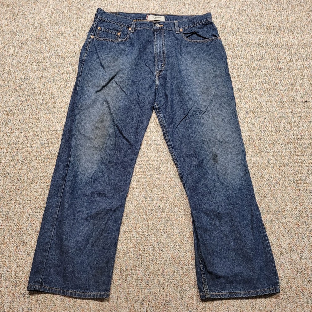 Levi's 569 Loose Straight Jeans Mens 36x30 Blue Denim Relaxed Baggy Fit